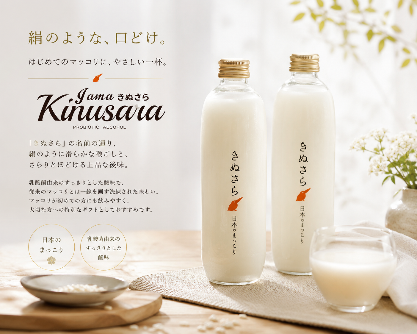 きぬさら 日本のまっこり 2本セット （500ml x2本）父の日ギフト