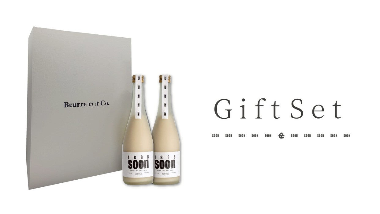 【soon】プレミアム マッコリ ギフトセット （クラフトマッコリsoon 2本 + オリジナルカップ 2個セット）