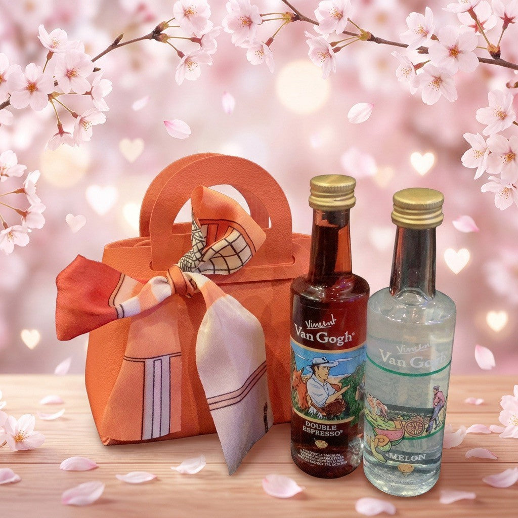 ホリデーウォッカ ミニ2本 & バック付き ギフトセット | Van Gogh VODKA（ヴァンゴッホウォッカ、各50ml）