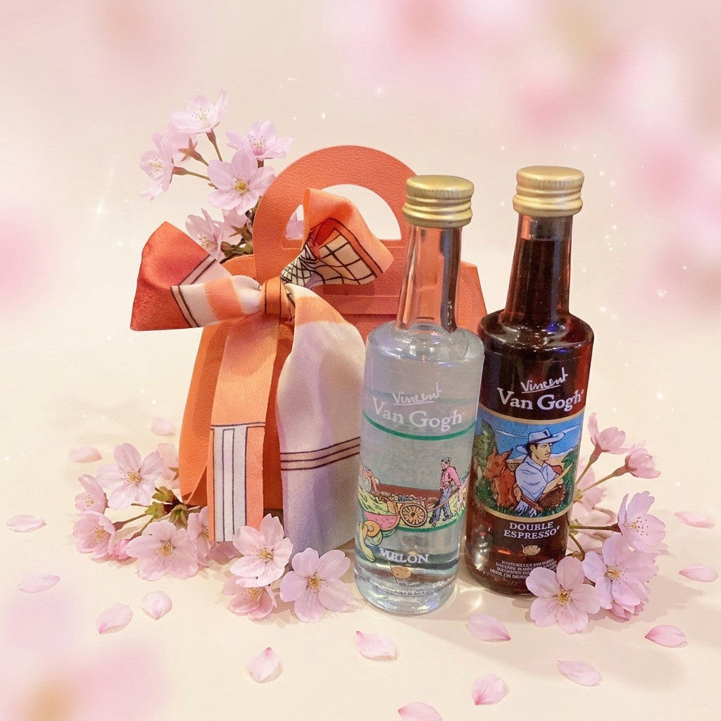 ホリデーウォッカ ミニ2本 & バック付き ギフトセット | Van Gogh VODKA（ヴァンゴッホウォッカ、各50ml）